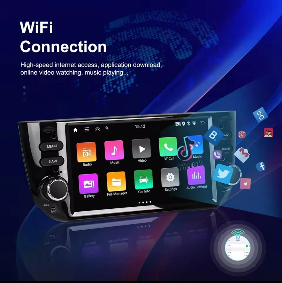 Autoradio Per Fiat Punto 2010-2016 2+64Gb Lettore Multimediale WIFI GPS - Immagine 4 di 4