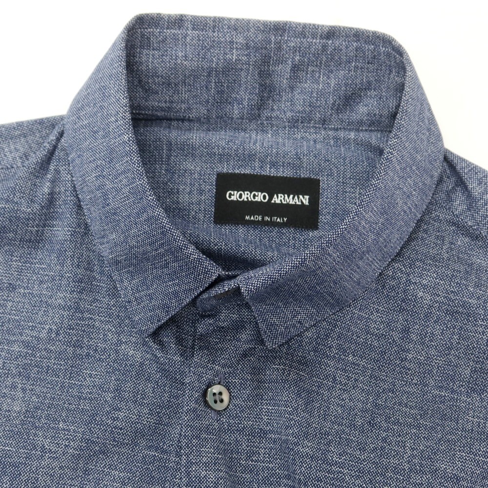 Gianni Versace Mens Cotton Jersey Casual Shirt Navy Size 39 Used thumbnail 4