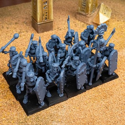 Eternal Ancient Skeletons with Hand Weapons Unit and Command Group 10 models Hi