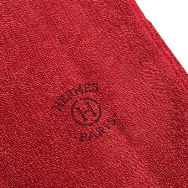 HERMES Large Scarf Rectangle Solid Cashmere and S… - image 22