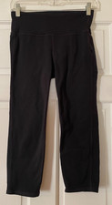 ATHLETA High Rise Chaturanga Capri Leggings Size Small Black Pockets Women's