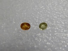 Garnet, Grossular-Andradite, 2pcs, yellow-brown/light green, 1.32cts