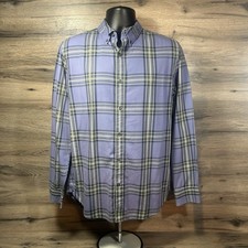 Banana Republic Men's M Blue Plaid Button-Down Shirt Long Sleeve