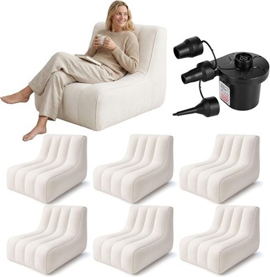6 Pcs Inflatable Chairs for Adults, Blow up Couch with Electric Air Pump, Inflat