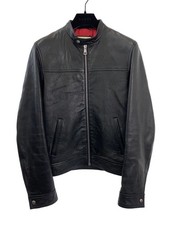 Giacca Gucci Single Rider/2017Ss/Michele periodo 46/pelle di pecora/nero/plain/26485
