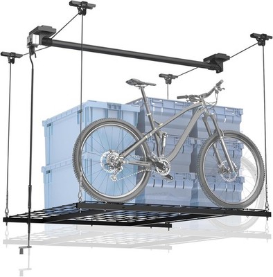 GADFISH Garage Ceiling Lift Storage Rack 350LBS