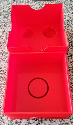 Red LEGO Storage Brick 4003 Case 2 x 2 Cube 4 Stud Container 2017 10''x10''x6''