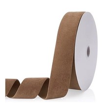 Antique Gold Brown 1.5 Velvet Ribbon Double Faced 100 Yards Holiday Gifts