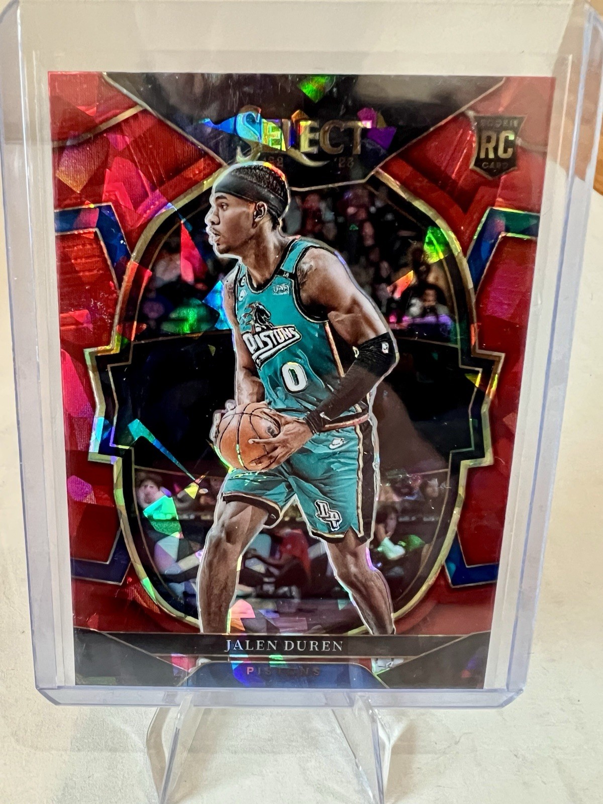 2022-23 Panini Select - Concourse Jalen Duren #98 Red Cracked Ice Prizm (RC)