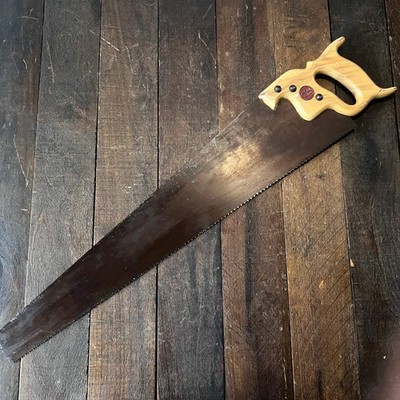 Vintage E.C. Atkins Warranted Superior Crosscut Hand Saw Wood Handle