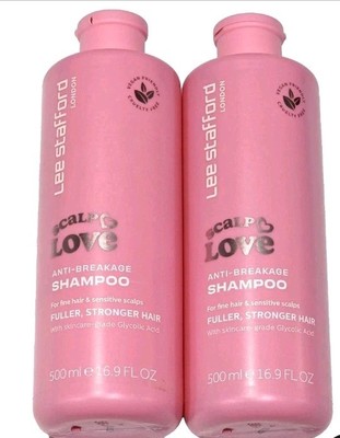 2 Pack Lee Stafford London Scalp Love Anti Breakage Shampoo Fuller Stronger Hair