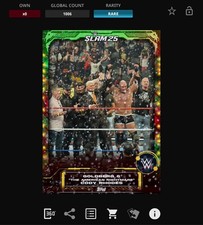 VIDEOGAME Topps WWE Slam 25 PRIZE WHEEL Holiday Red & Green GOLDBERG CODY RHODES