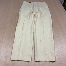 Polo Ralph Lauren Vintage Linen 90s Pants Hopsack 34x31 men's beach Flaws