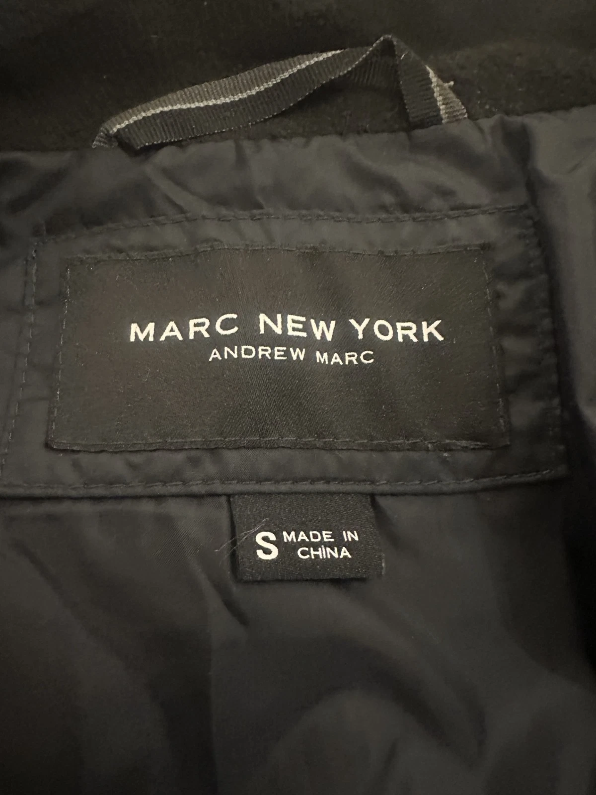 Andrew Marc Quilted Fleece Collar Zip Vest Mens S Black Polyester EUC image 5