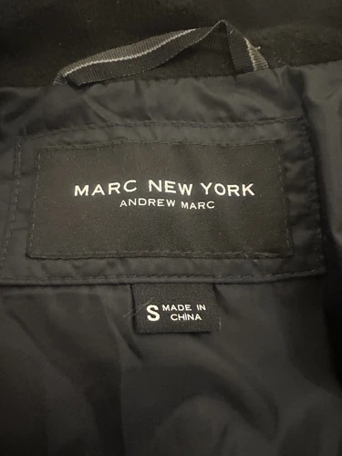 Andrew Marc Quilted Fleece Collar Zip Vest Mens S Black Polyester EUC image 5