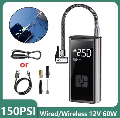 #ad Portable Car Air Pump Tire Inflator with LCD Display Motorcycle Bicycle Ball Inf $29.99