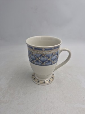 Vintage Churchill by Jeff Banks Ports of Call Kaffeebecher mit Fuß blau creme Flora