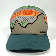 Patagonia Teal/Multicolor Graphic Trucker Hat Mesh Back Adjustable