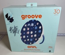 groove onn Round Stereo Speaker IPX4 - Wireless Waterproof-resistant NEW READ