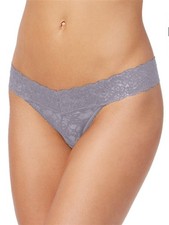 NWOT Heidi Klum Intimates Stretch Lace Thong H37-1176B Gray S 86871