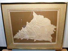 David Allgood "Conch" Shell Embossed Signed Framed Serigraph 20" x 16", Listed