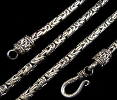 Bali Byzantine 925 Sterling Silver Handmade Chain Necklace 24'' 2.5mm 34g