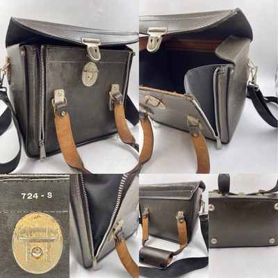 Vintage Leather Camera Carrying Case Bag Brown with Shoulder Strap