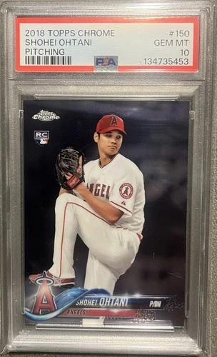 2018 Topps Chrome Shohei Ohtani Rookie #150 Los Angeles Dodgers/Angels PSA 10