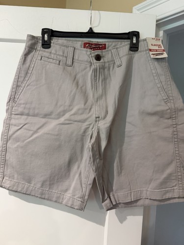 Arizona Jean Flex Shorts Mens 34 washed gray Cotton Classic Fit 10" Inseam NEW
