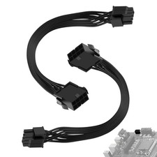 2 Pack CPU 8 Pin ATX Power Extension Cable, EPS 8 PIN Male 4 4 to 8 PIN Fem
