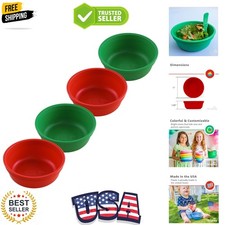 12 oz. Toddler Bowls Set of 4 - Kids Deep-Walled, Durable  Reusable Snack an...