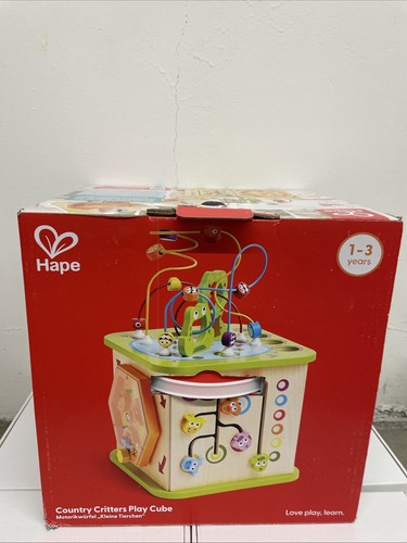Hape Country Critters 5-Sided Wooden Play Cube for Toddlers, Ages 1-3 years