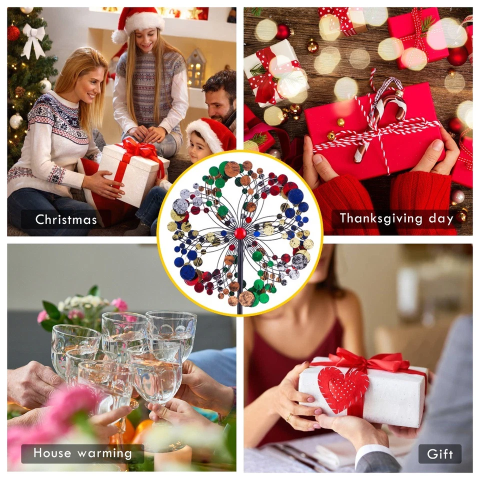 Hilandero de viento para patio y jardín - Esculturas de viento cinéticas de metal grandes Foto 2 de 4