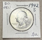 1942 S Silver Washington Quarter BU Better Date Nice Coin