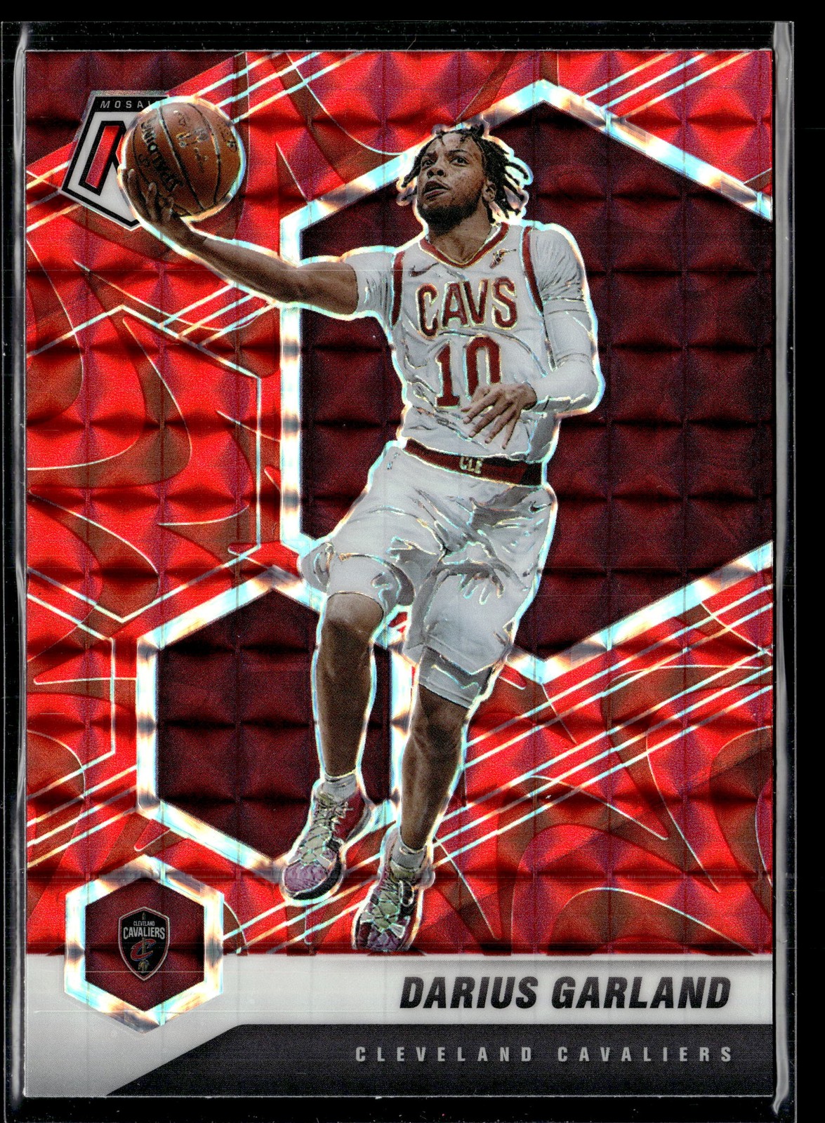 2020-21 Panini Mosaic Darius Garland Reactive Red Prizm #100 Cleveland Cavaliers