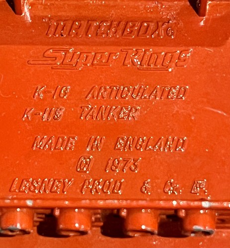 MATCHBOX Super Kings TEXACO K16 Tanker LESNEY VINTAGE 1973 Trailer TOY England - Picture 8 of 8