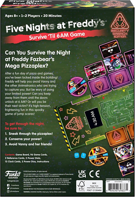 FNAF Survive 'Til 6AM (Security Breach Edition) – Gioco Da Tavolo Per 1-2 Giocatori, 20 Minuti