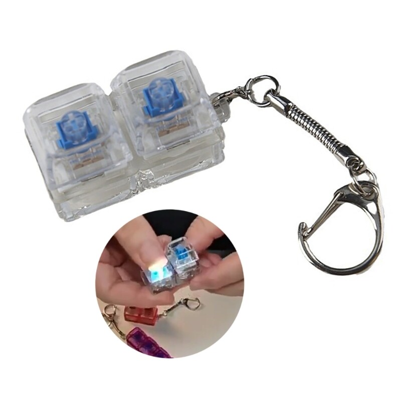 1PC Mechanical Keyboard Switch Tester Keychain Toy with LED for Stress Relief and Custom Keyboard Testing