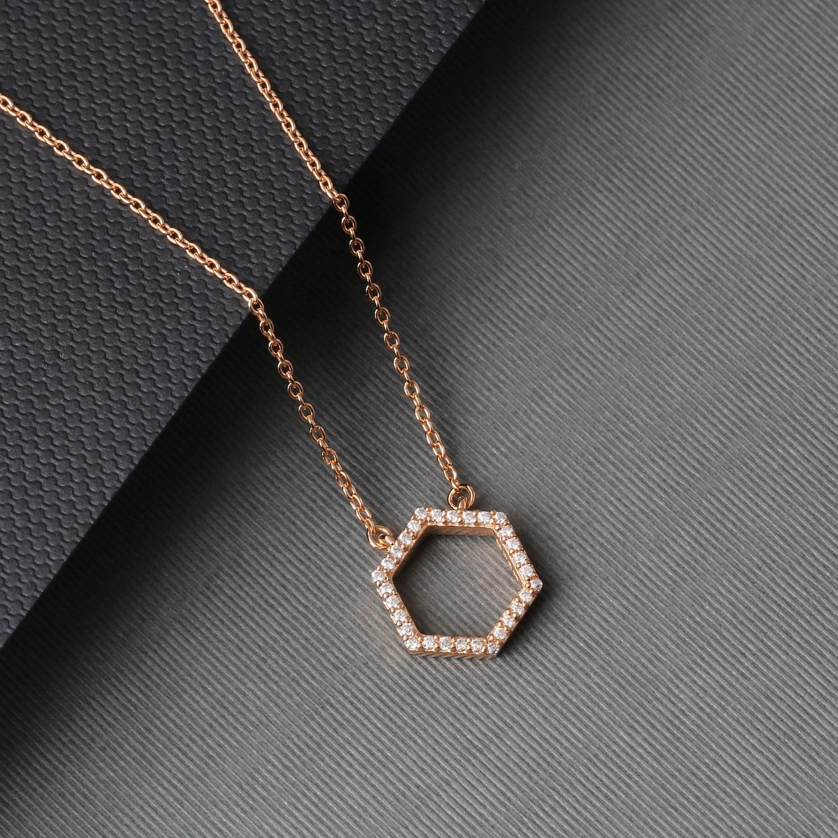 Hexagon cheap pendant necklace