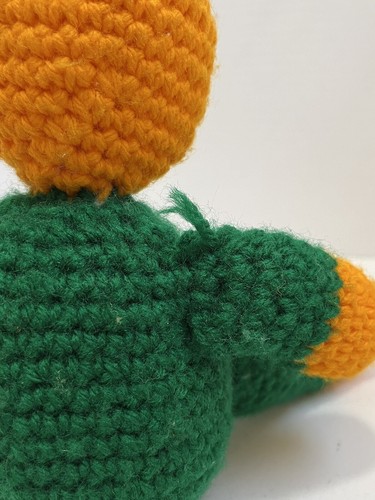 Bambola all'uncinetto testa di zucca fatta a mano peluche Jack O Lanterna Halloween - Foto 7 di 8