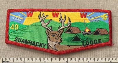 OA SUANHACKY LODGE 49 Order of the Arrow FLAP PATCH Stag WWW Queens NY