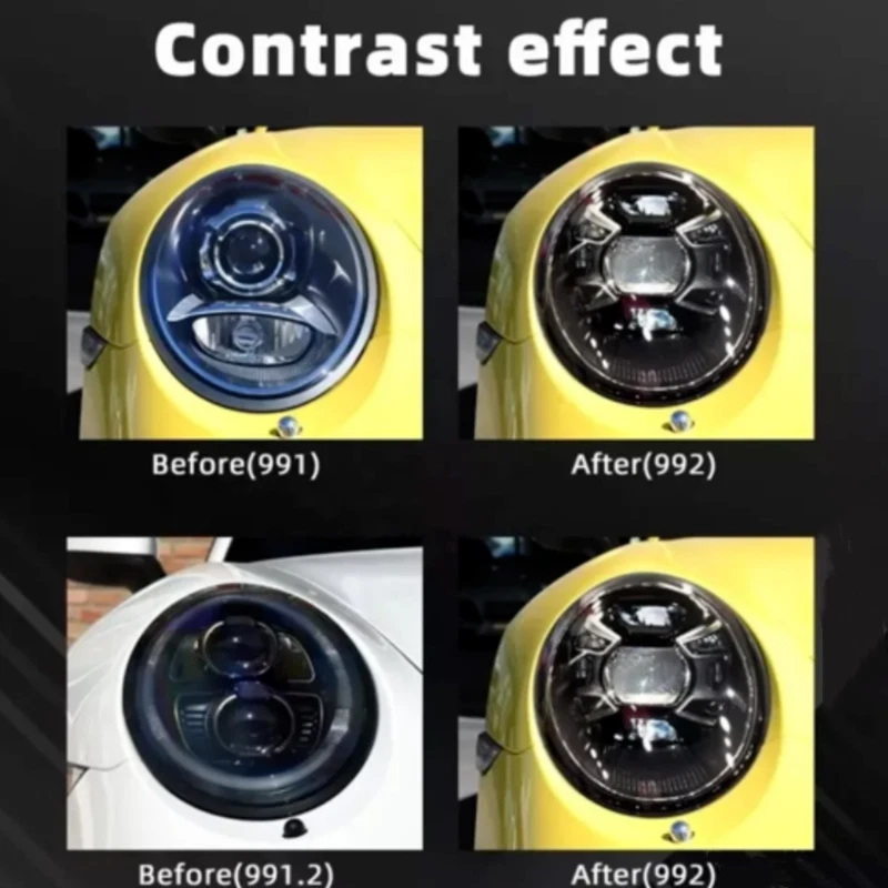 Headlight Assembly Upgrade Front Lamp Set For Porsche 911 2012-2018 Pair 2020 - image 4 of 4