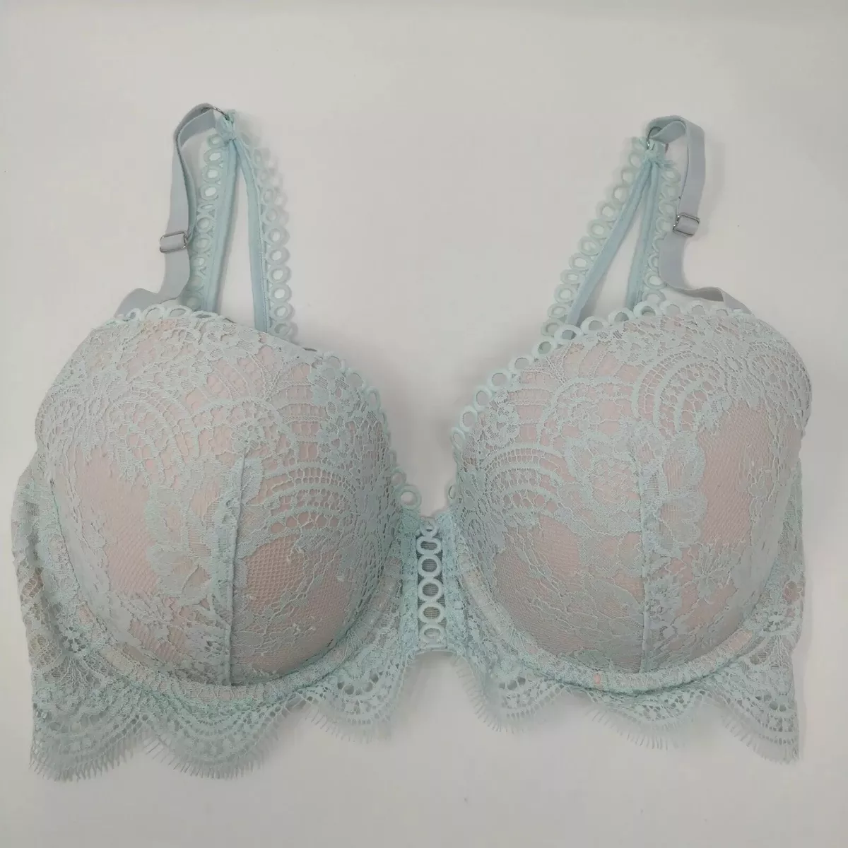 Victoria's Secret, Intimates & Sleepwear, Victorias Secret Mint Silver  Dream Angels All Over Lace Push Up Bra