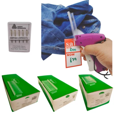 LINCE DISPLAY LIMITED GP fine Fabric Tagging Gun System + Barbs Kimble Tag Label for Clothes + NEEDLES