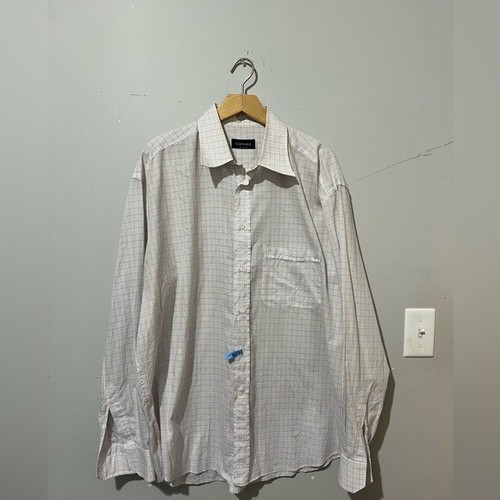 Canali Men's Plaid Button Down Shirt 44-17.5 Long Sleeves Red White Blue - Picture 2 of 7