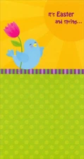 Joyful Blue Bird with Flower - Designer Greetings Easter Card