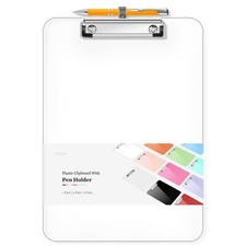 Plastic Clipboard with Pen Holder 10 Thicker Clip Boards 8.5x11 with Low Pro...