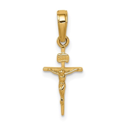 14k Small INRI Crucifix Pendant - 第 1/4 張圖片