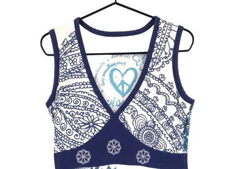 Desigual V-Ausschnitt Ärmellos Blumen Kleid Damen Größe L - Bild 3 von 9