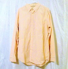 Banana Republic Men's Orange Striped Long Sleeve Dress Shirt Size Medium